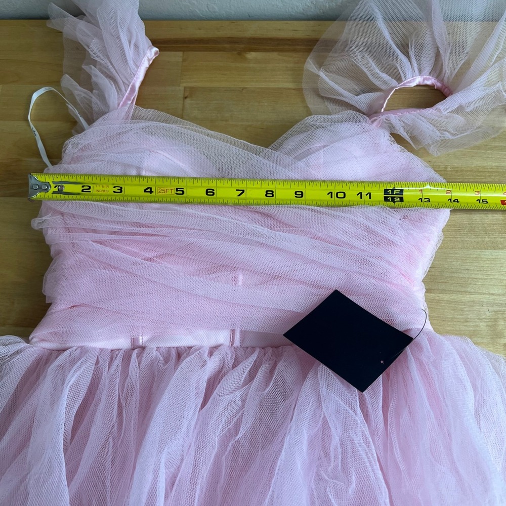 Lulus Gown Size S Pink Tulle Tiered Ruffle New Prom Formal Sweetheart Bustier - Picture 7 of 9